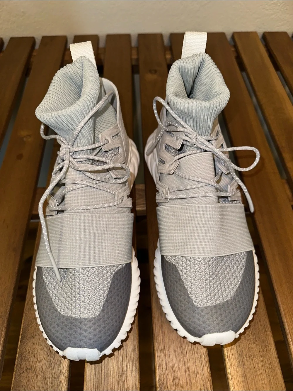 adidas Originals Tubular Doom Winter Grey Primeknit Sock Trainers Size 5.0